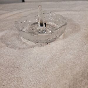 Onieda Crystal Ring Jewelry Clear Etched Holder